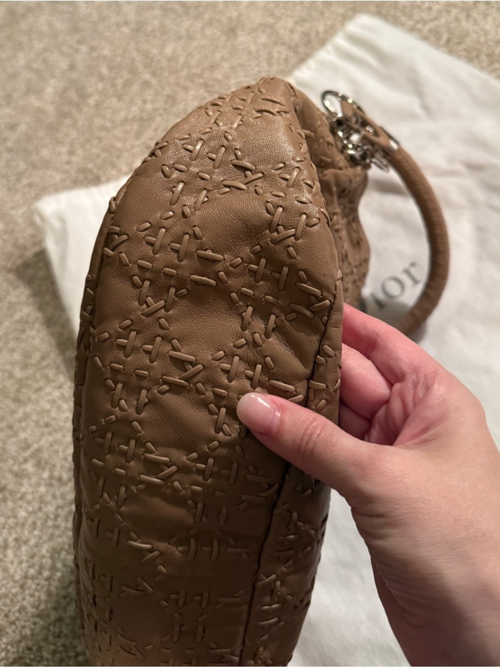 Dior Beige Quilted Leather Hobo Bag - Picture 7 of 16